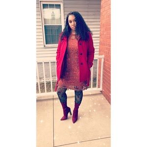 Nicole Miller New York Pea Coat - Red